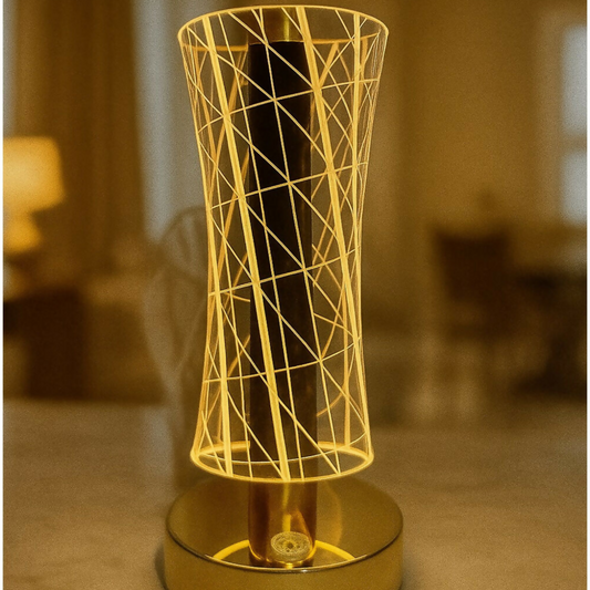 3D Illusion Geometric Vase Shape LED Table Lamp with Touch Control