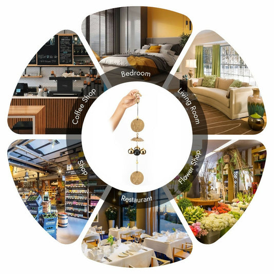 6 Bell House Decorative Hanging Wind Chimes for Home Positive Energy